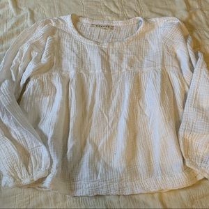 XIRENA Puplum top white cotton xs